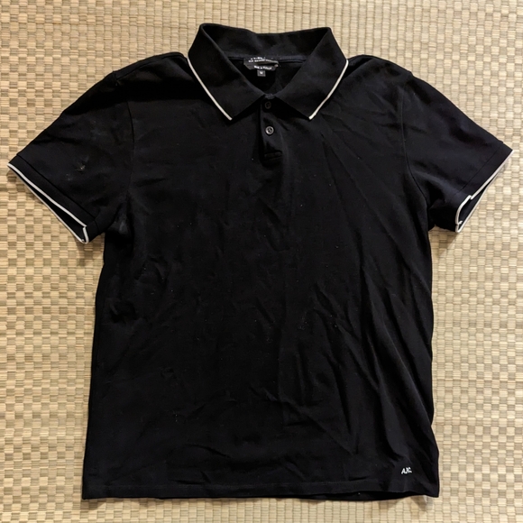Pique Polo Black Men's Size Medium Made in Portugal